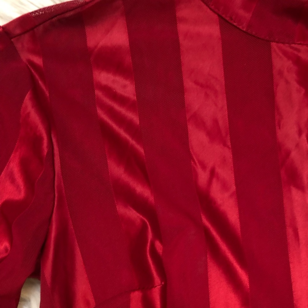Pretty Little Thing Red Feather Satin Sheer Long Sleeves Party Mini Dress 4 - Picture 4 of 12